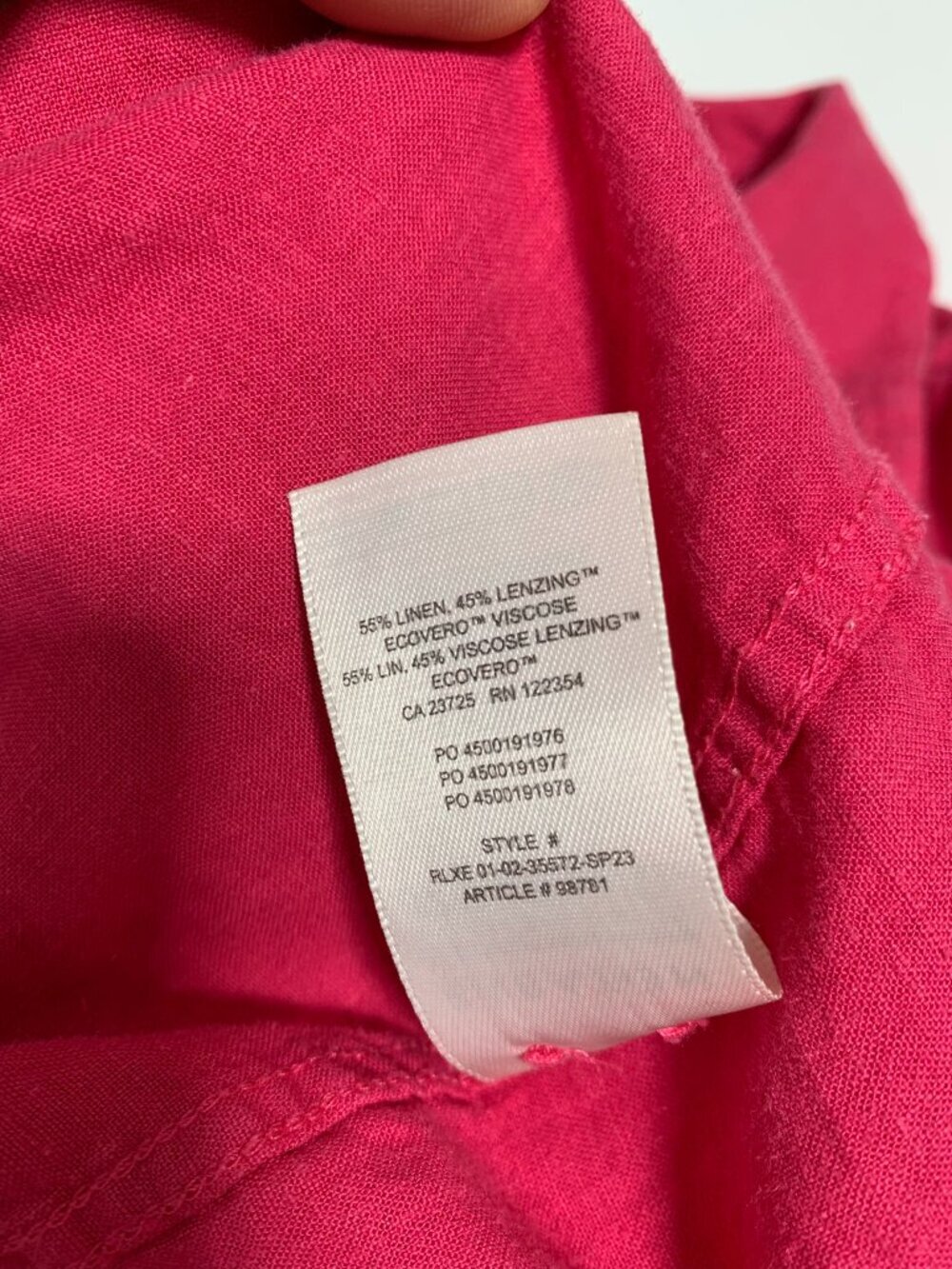 Wilfred Oversized Pink Long Sleeve Shirt Size XS Linen and LENZING Belended - Picture 10 of 10